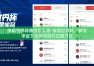 微信世界杯赌球怎么赌-玩趣世界杯，微信平台下足球竞猜的正确方式