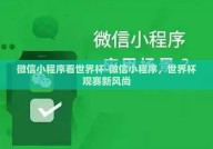 微信小程序看世界杯-微信小程序，世界杯观赛新风尚