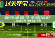 福利彩票能买世界杯吗-福利彩票与世界杯，追逐梦想与理性的界限