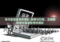 支付宝买世界杯博彩-警惕与引导，正确看待支付宝买世界杯博彩