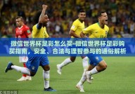 微信世界杯足彩怎么买-微信世界杯足彩购买指南，安全、合法与理智参与的通俗解析
