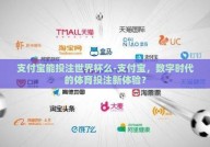 支付宝能投注世界杯么-支付宝，数字时代的体育投注新体验？