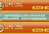 世界杯足球彩票app停售-探析世界杯足球彩票app的停售，合规市场与理性投注的新常态