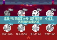 世界杯彩票投注10元-世界杯彩票，小成本大梦想的甜蜜诱惑