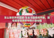怎么赌世界杯足球-享受与谨慎的平衡，理性看待世界杯中的小赌怡情
