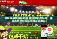 微信能买世界杯彩票-微信购彩新风尚，便捷参与世界杯彩票的革新体验