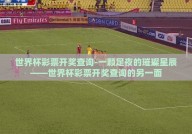 世界杯彩票开奖查询-一颗足夜的璀璨星辰——世界杯彩票开奖查询的另一面