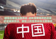微信在哪投注世界杯-这就是我喜欢的启发式足球预测法，微信上的世界杯投注新体验