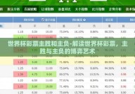 世界杯彩票主胜和主负-解读世界杯彩票，主胜与主负的博弈艺术