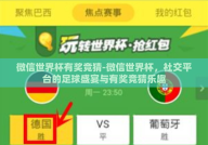 微信世界杯有奖竞猜-微信世界杯，社交平台的足球盛宴与有奖竞猜乐趣