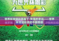 世界杯竞猜彩票丢了-失落的幸运——世界杯竞猜彩票的不期而遇