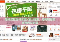 怎样买世界杯彩票-深入指南，如何明智购买世界杯彩票