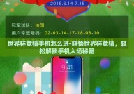世界杯竞猜手机怎么进-晓悟世界杯竞猜，轻松解锁手机入场秘籍