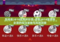 怎样看2018世界杯彩票-透视2018世界杯彩票的投注策略与风险洞察
