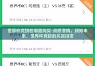 世界杯竞猜在哪里购买-点燃激情，预知未来，世界杯竞猜的购买指南
