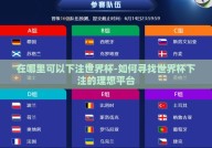 在哪里可以下注世界杯-如何寻找世界杯下注的理想平台