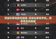 足球彩票世界杯赔率-足球彩票世界杯，赔率背后的奥秘