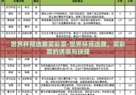 世界杯预选赛买彩票-世界杯预选赛，买彩票的诱惑与抉择