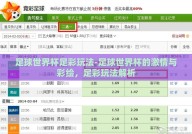 足球世界杯足彩玩法-足球世界杯的激情与彩绘，足彩玩法解析