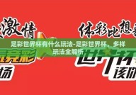 足彩世界杯有什么玩法-足彩世界杯，多样玩法全解析