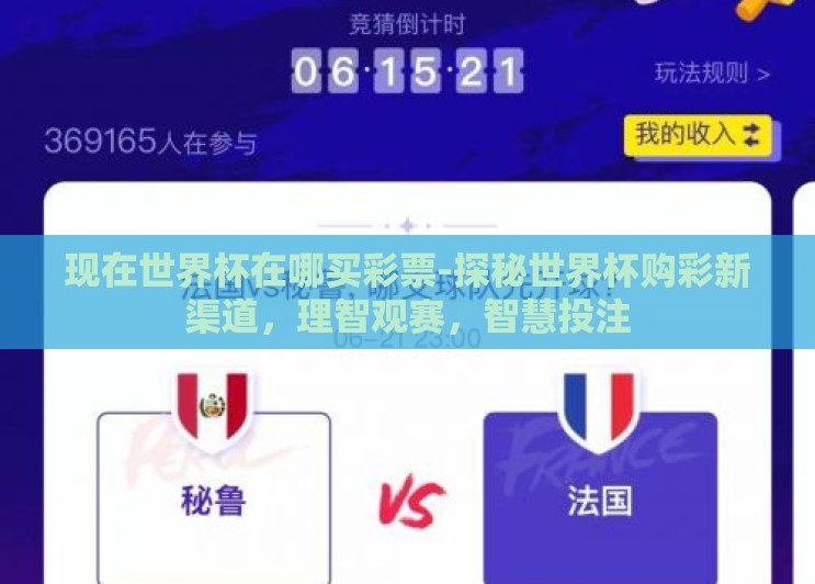 现在世界杯在哪买彩票-探秘世界杯购彩新渠道，理智观赛，智慧投注