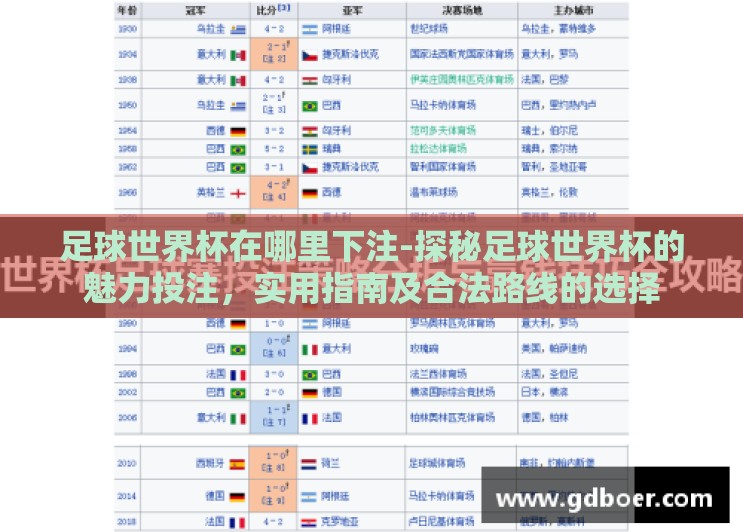 足球世界杯在哪里下注-探秘足球世界杯的魅力投注，实用指南及合法路线的选择