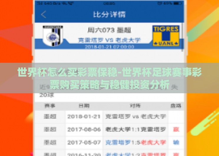 世界杯怎么买彩票保稳-世界杯足球赛事彩票购买策略与稳健投资分析