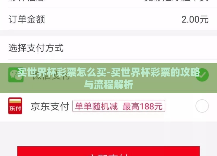 买世界杯彩票怎么买-买世界杯彩票的攻略与流程解析