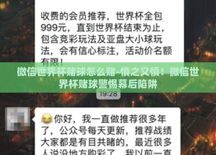 微信世界杯赌球怎么赌-慎之又慎！微信世界杯赌球警惕幕后陷阱