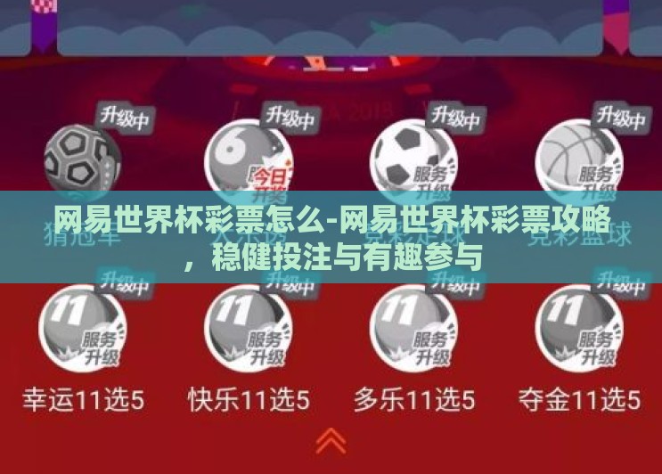 网易世界杯彩票怎么-网易世界杯彩票攻略，稳健投注与有趣参与