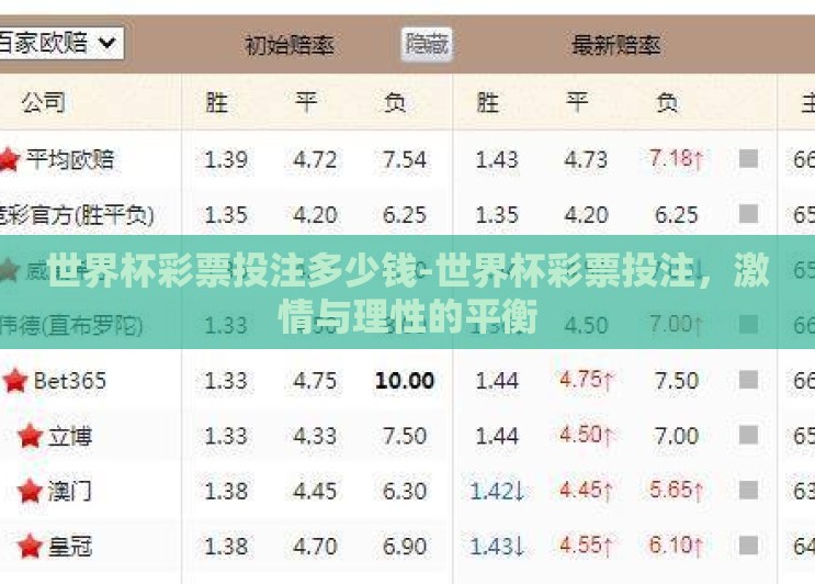 世界杯彩票投注多少钱-世界杯彩票投注,激情与理性的平衡 世界杯彩票投注多少钱-世界杯彩票投注,激情与理性的平衡