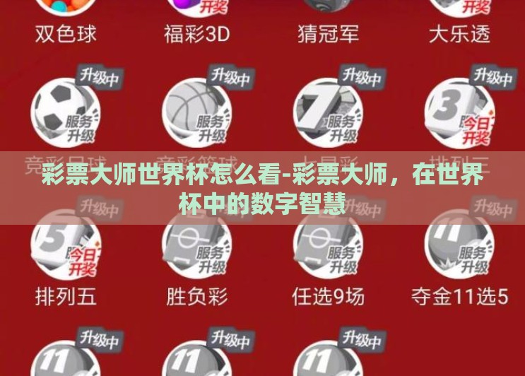 彩票大师世界杯怎么看-彩票大师，在世界杯中的数字智慧