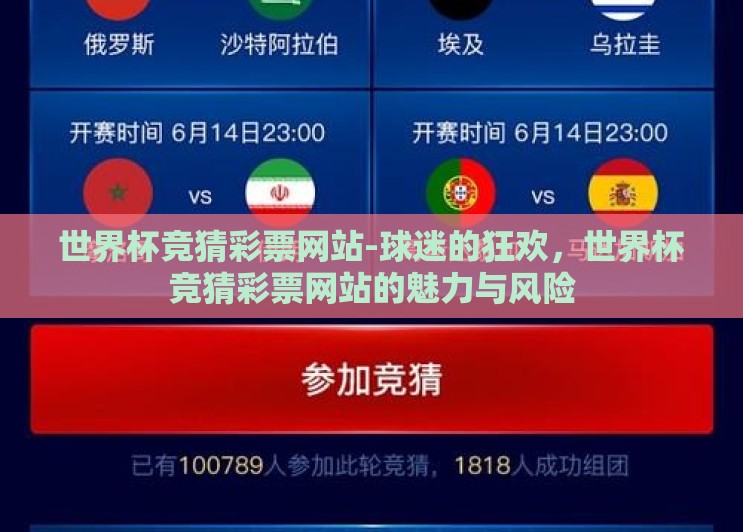 世界杯竞猜彩票网站-球迷的狂欢,世界杯竞猜彩票网站的魅力与风险 世界杯竞猜彩票网站-球迷的狂欢,世界杯竞猜彩票网站的魅力与风险