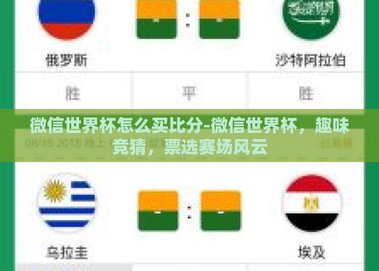 微信世界杯怎么买比分-微信世界杯,趣味竞猜,票选赛场风云 微信世界杯怎么买比分-微信世界杯,趣味竞猜,票选赛场风云