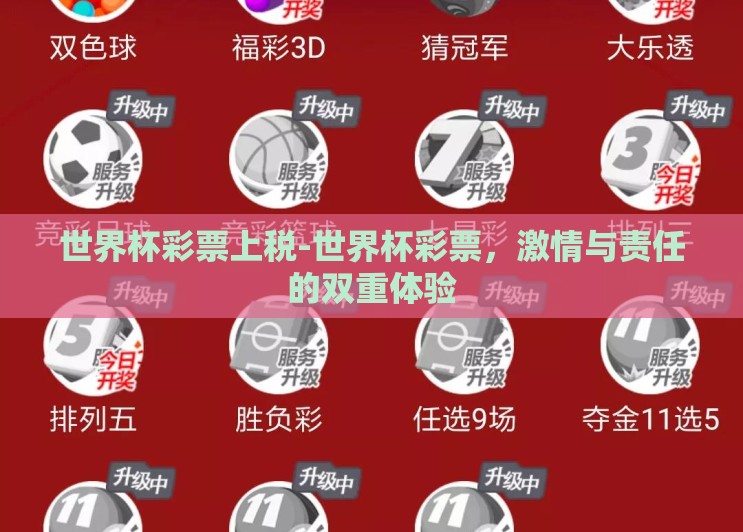 世界杯彩票上税-世界杯彩票,激情与责任的双重体验 世界杯彩票上税-世界杯彩票,激情与责任的双重体验
