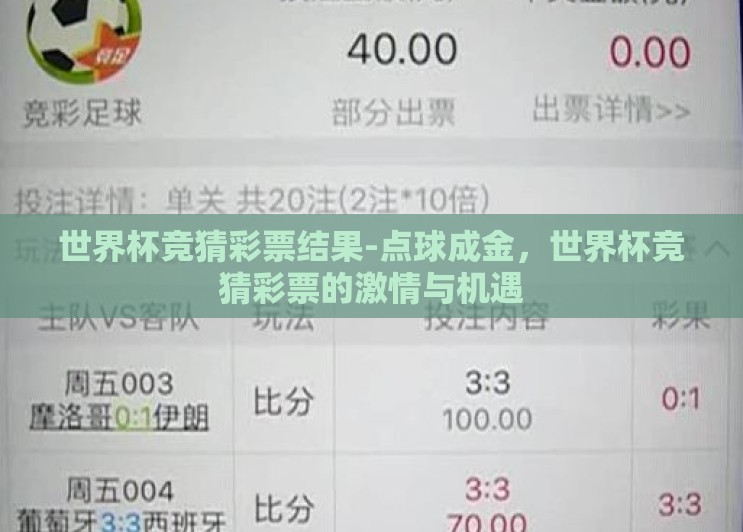 世界杯竞猜彩票结果-点球成金,世界杯竞猜彩票的激情与机遇 世界杯竞猜彩票结果-点球成金,世界杯竞猜彩票的激情与机遇
