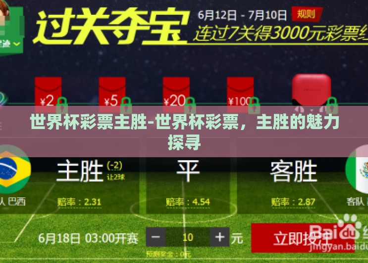 世界杯彩票主胜-世界杯彩票，主胜的魅力探寻