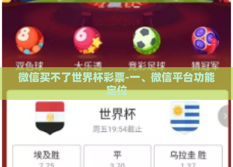 微信买不了世界杯彩票-一、微信平台功能定位