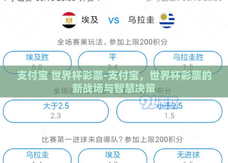 支付宝 世界杯彩票-支付宝,世界杯彩票的新战场与智慧决策 支付宝 世界杯彩票-支付宝,世界杯彩票的新战场与智慧决策